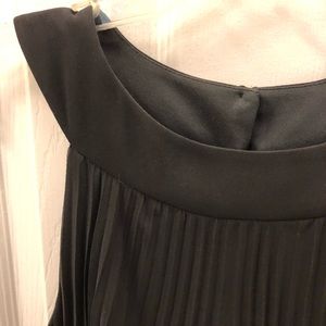 Black A-line Pleated Halter Dress